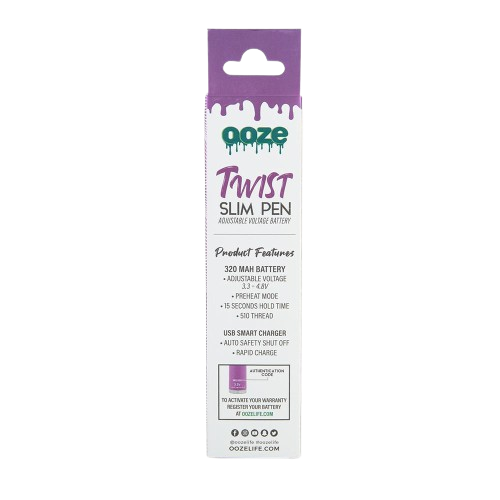 Ooze Slim Pen Twist Battery 320 mAh + Smart USB - PURPLE - Ock Online